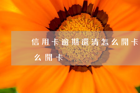 信用卡逾期還清怎么開卡(信用卡逾期還清怎么開卡)