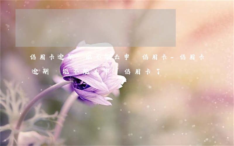 信用卡逾期還能不能去申請信用卡-信用卡逾期還能不能去申請信用卡了