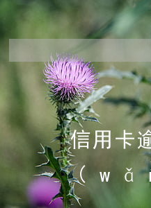 信用卡逾期那些網(wǎng)貸可以下(網(wǎng)貸逾期能申請信用卡嗎)