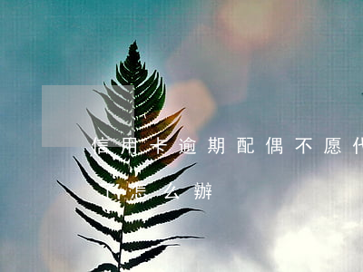 信用卡逾期配偶不愿代償(信用卡逾期被代償了怎么辦)