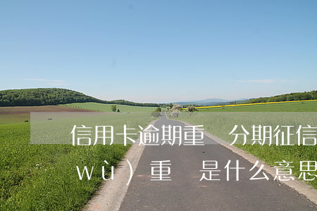 信用卡逾期重組分期征信(信用卡逾期債務(wù)重組是什么意思)