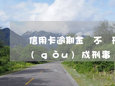 信用卡逾期金額不夠刑事(信用卡逾期多少構(gòu)成刑事)