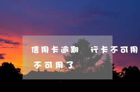 信用卡逾期銀行卡不可用(信用卡逾期銀行卡不可用了)
