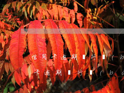 信用卡逾期銀行報(bào)案的幾率(信用卡逾期銀行報(bào)案的幾率)