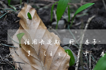 信用卡逾期銀行賣房子-欠信用卡逾期3年了,對(duì)于賣房子會(huì)有影響嗎