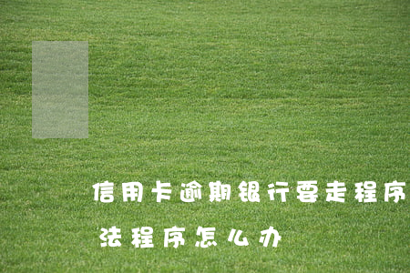 信用卡逾期银行要走程序(信用卡逾期进入司法程序怎么办)