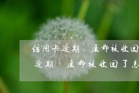 信用卡逾期額度都被收回了怎么辦-信用卡逾期額度都被收回了怎么辦呢