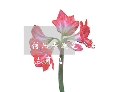 信用卡避免逾期会怎样(信用卡逾期有什么办法可以解决)