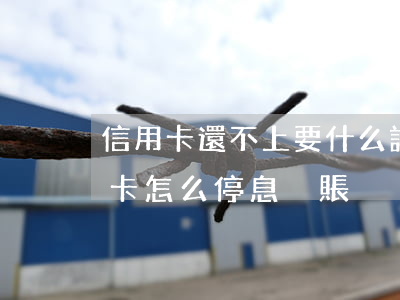 信用卡還不上要什么證明停息掛賬-欠信用卡怎么停息掛賬