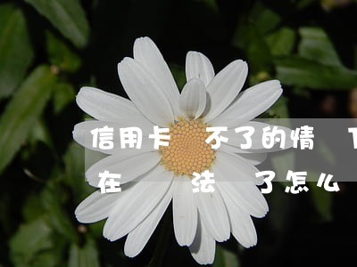 信用卡還不了的情況下怎么處理好(信用卡實在沒辦法還了怎么辦)