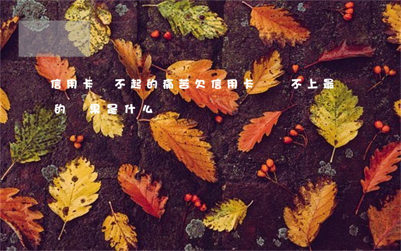 信用卡還不起的痛苦(欠信用卡錢還不上最壞的結果是什么)