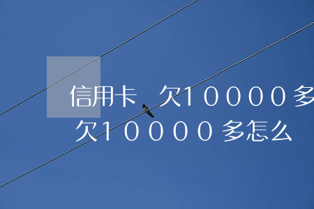 信用卡還欠10000多怎么辦-信用卡還欠10000多怎么辦理