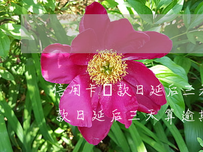 信用卡還款日延后三天算逾期嗎-信用卡還款日延后三天算逾期嗎怎么辦