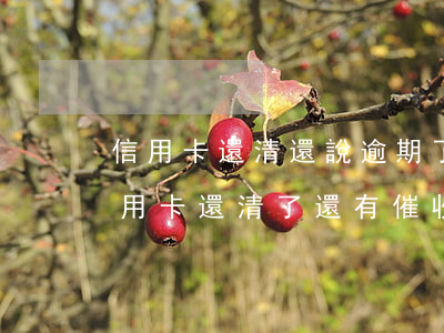 信用卡還清還說逾期了什么意思-為什么信用卡還清了還有催收