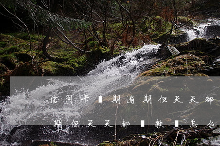 信用卡長期逾期但天天都還款(信用卡長期逾期但天天都還款會怎么樣)