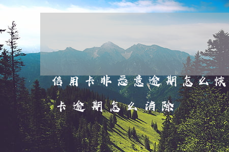 信用卡非恶意逾期怎么恢复征信(非恶意信用卡逾期怎么消除)