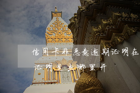信用卡非恶意逾期证明在哪儿开 非恶意逾期证明是去哪里开