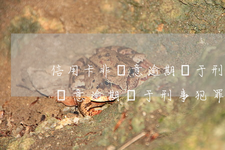 信用卡非惡意逾期屬于刑事犯罪嗎(信用卡非惡意逾期屬于刑事犯罪嗎)