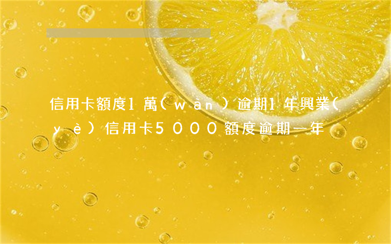 信用卡額度1萬(wàn)逾期1年興業(yè) 信用卡5000額度逾期一年