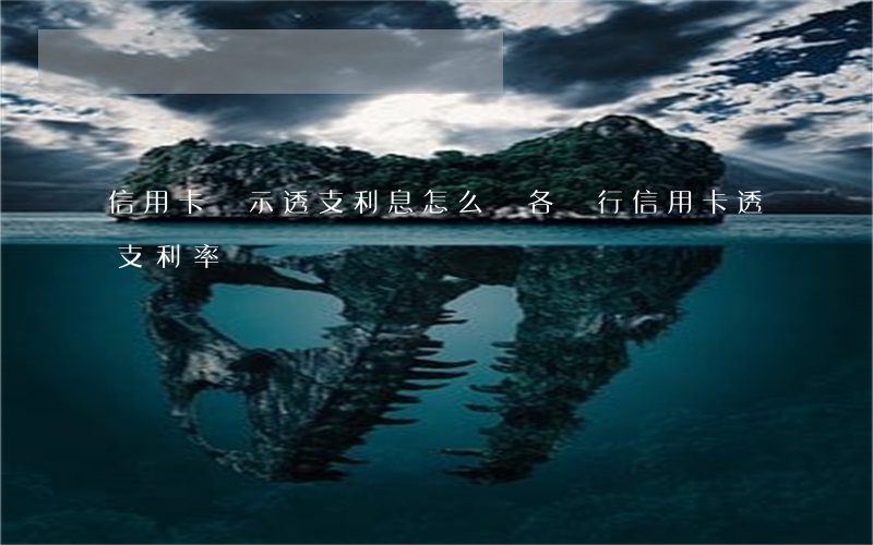 信用卡顯示透支利息怎么辦(各銀行信用卡透支利率)