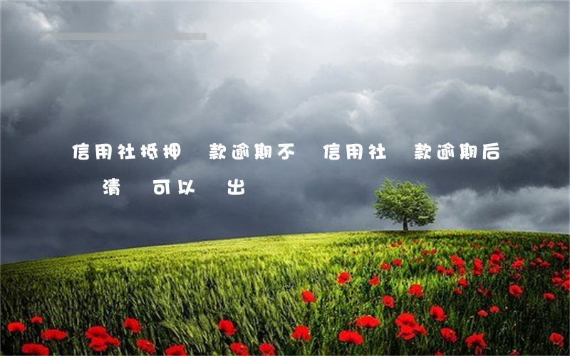 信用社抵押貸款逾期不還(信用社貸款逾期后還清還可以貸出來嗎)