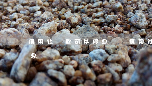 信用社貸款可以停息掛賬(信用社貸款可以停息掛賬)