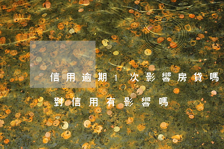 信用逾期1次影響房貸嗎(銀行貸款逾期一次對信用有影響嗎)
