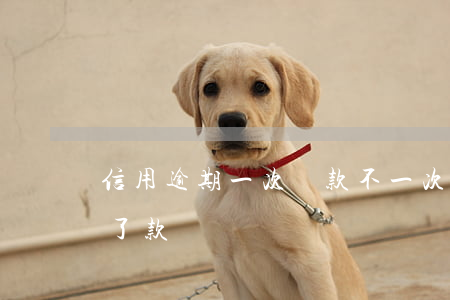 信用逾期一次貸款不(一次逾期是不是就貸不了款)