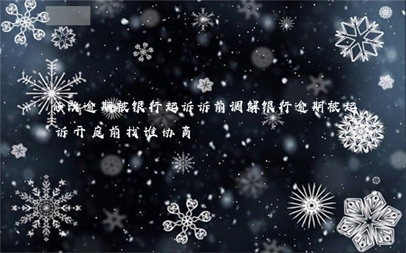 修改逾期被银行起诉诉前调解(银行逾期被起诉开庭前找谁协商)