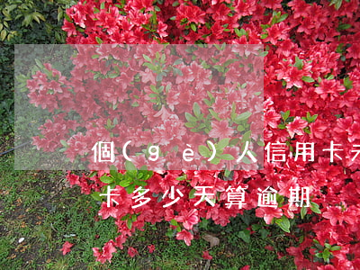 個(gè)人信用卡未還多久算逾期(還信用卡多少天算逾期)