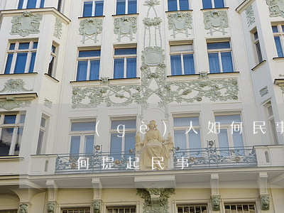 個(gè)人如何民事起訴(個(gè)人如何提起民事訴訟)