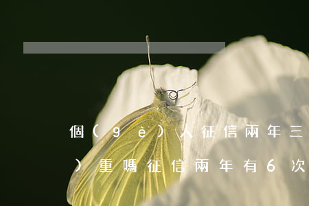個(gè)人征信兩年三次逾期嚴(yán)重嗎（征信兩年有6次逾期）