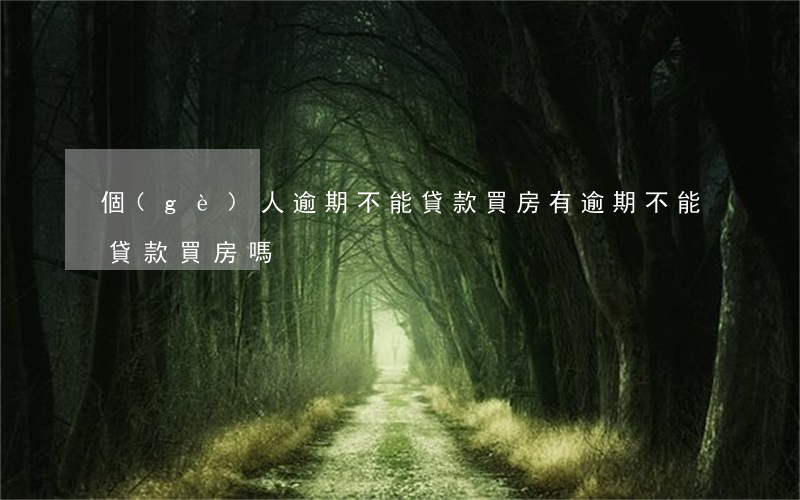 個(gè)人逾期不能貸款買房(有逾期不能貸款買房嗎)