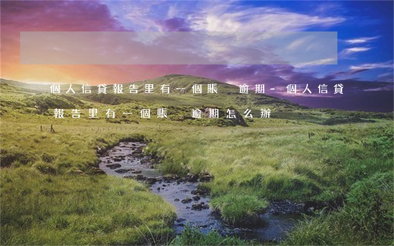 個人信貸報告里有一個賬戶逾期-個人信貸報告里有一個賬戶逾期怎么辦