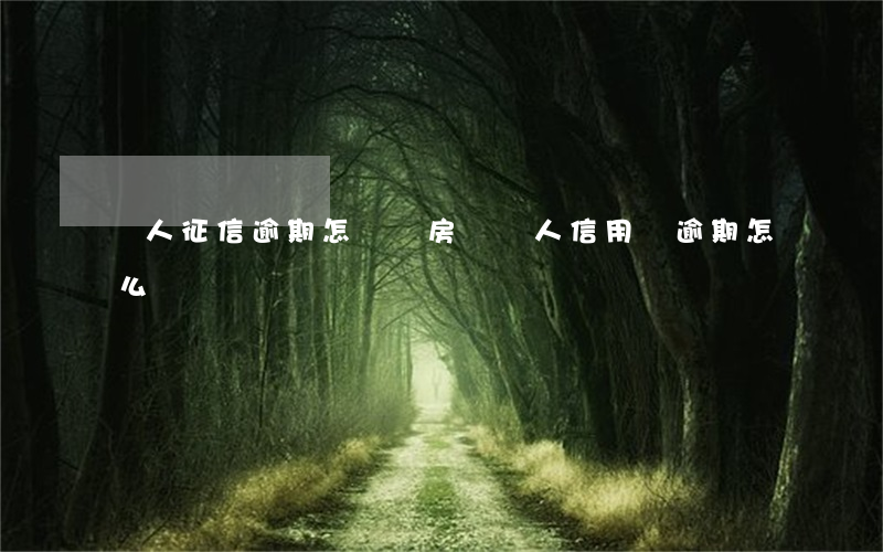 個人征信逾期怎樣辦房貸(個人信用貸逾期怎么辦)