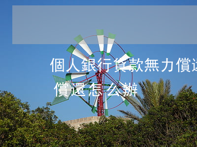 個人銀行貸款無力償還(個人欠銀行貸款無力償還怎么辦)