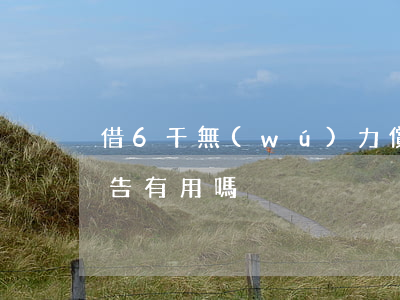 借6千無(wú)力償還-借六千不還法院告有用嗎