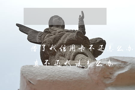借了我信用卡不还怎么办(信用卡别人借用一直不还我该怎么办)