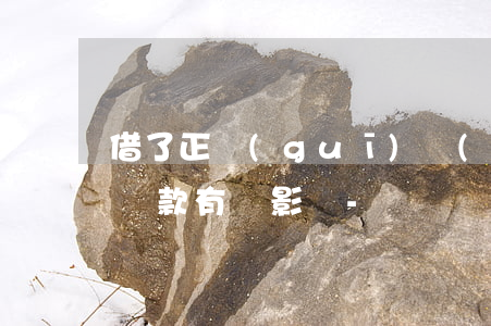 借了正規(guī)網(wǎng)貸按時還款有沒影響-
