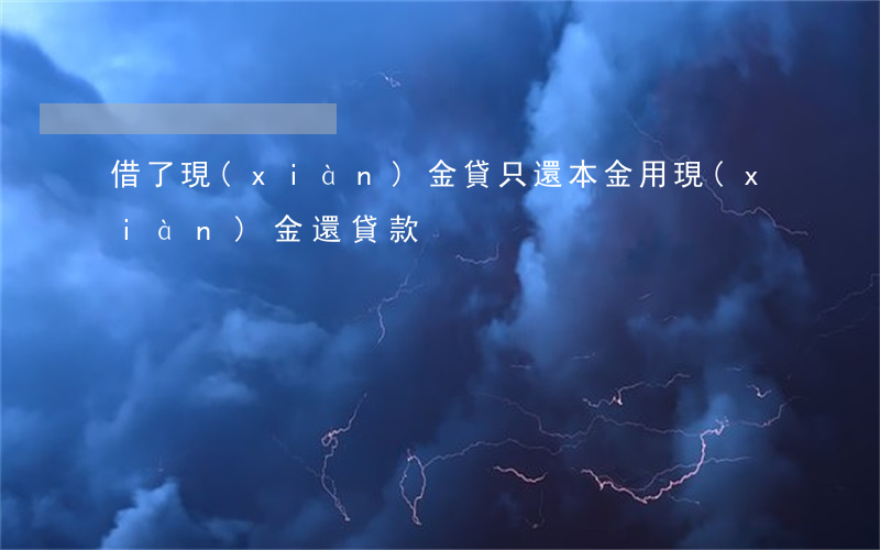 借了現(xiàn)金貸只還本金(用現(xiàn)金還貸款)
