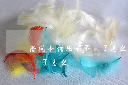 借同事信用卡不還了怎么辦(借同事信用卡不還了怎么辦)