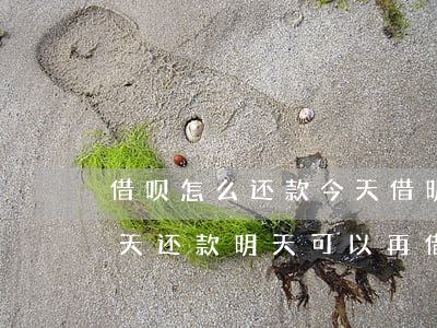 借呗怎么还款今天借明天还可以吗-借呗今天还款明天可以再借吗