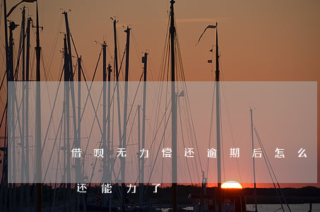 借呗无力偿还逾期后怎么办(借呗逾期没有偿还能力了)