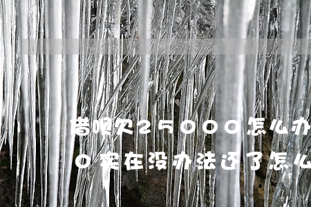 借呗欠25000怎么办(借呗欠了60000实在没办法还了怎么办)
