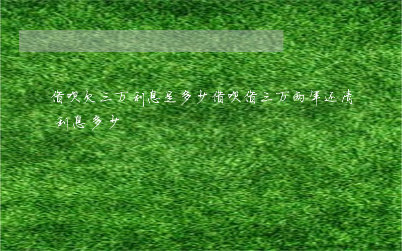 借呗欠三万利息是多少(借呗借三万两年还清,利息多少?)