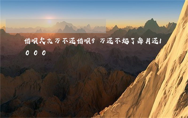 借呗欠九万不还(借呗9万还不起了,每月还1000)