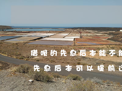 借呗的先息后本能不能提前还款-借呗中的先息后本可以提前还款吗