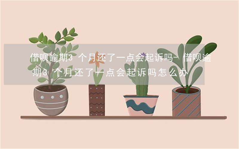 借呗逾期3个月还了一点会起诉吗-借呗逾期3个月还了一点会起诉吗怎么办