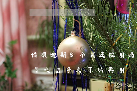 借呗逾期3个月还能用吗(借呗逾期三个月还了之后多久可以再用)