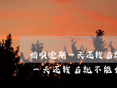 借呗逾期一天还钱后就不能借钱-借呗逾期一天还钱后就不能借钱了吗